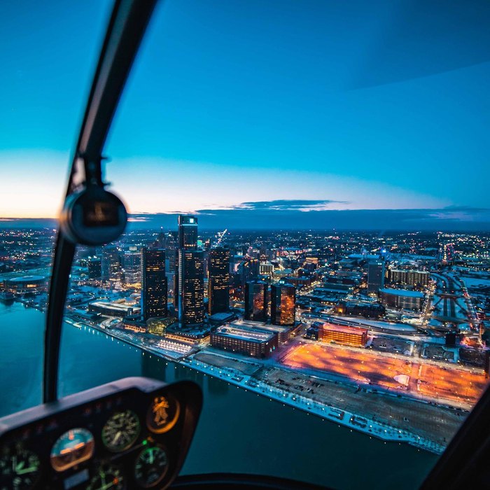 Night view from helicopter