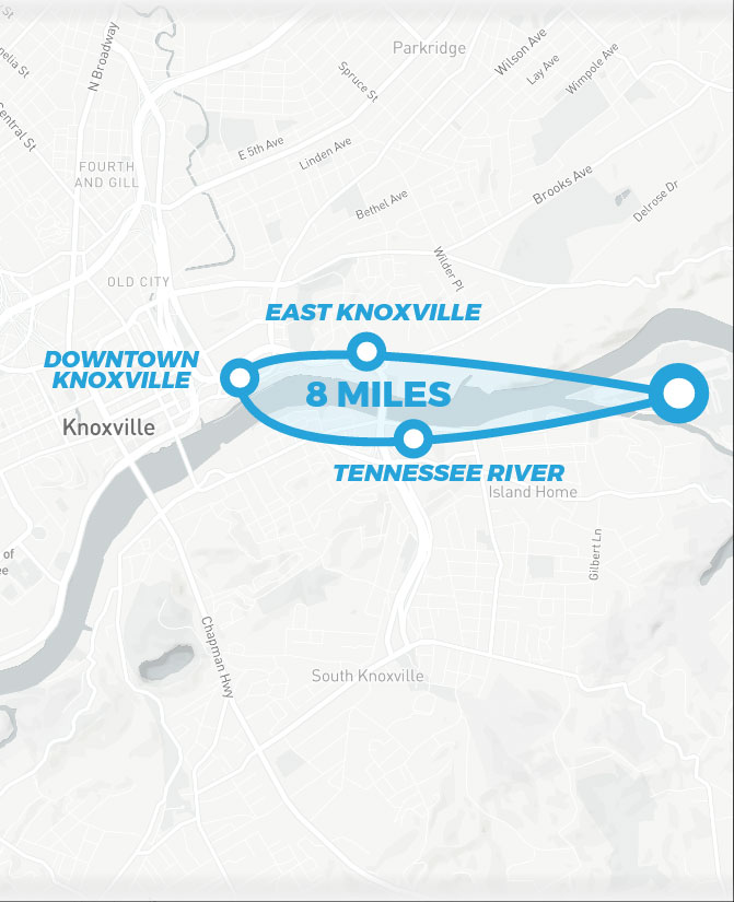 Knoxville helicopter ride path
