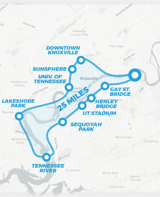 Knoxville helicopter ride path