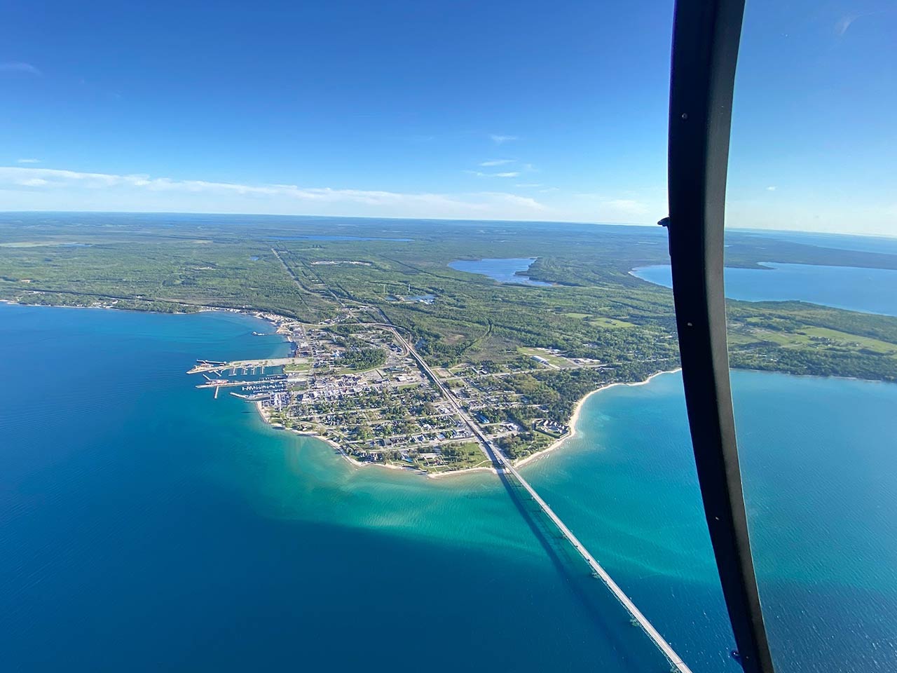 Mackiac Island helicopter tour view