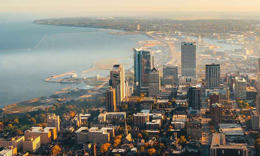 Skyline and lake view