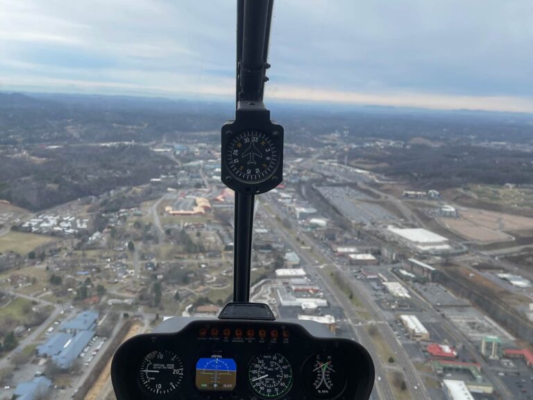 helicopter view of the Smoky Mountains area