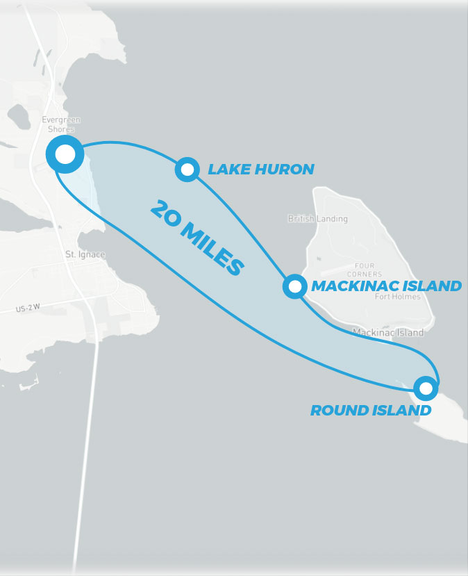 St Ignace Mackinac Island Helicopter Ride Path