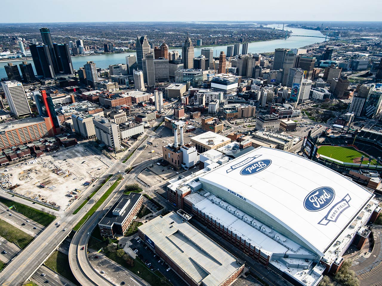 View from Detroit Quick Hop Helicopter Ride