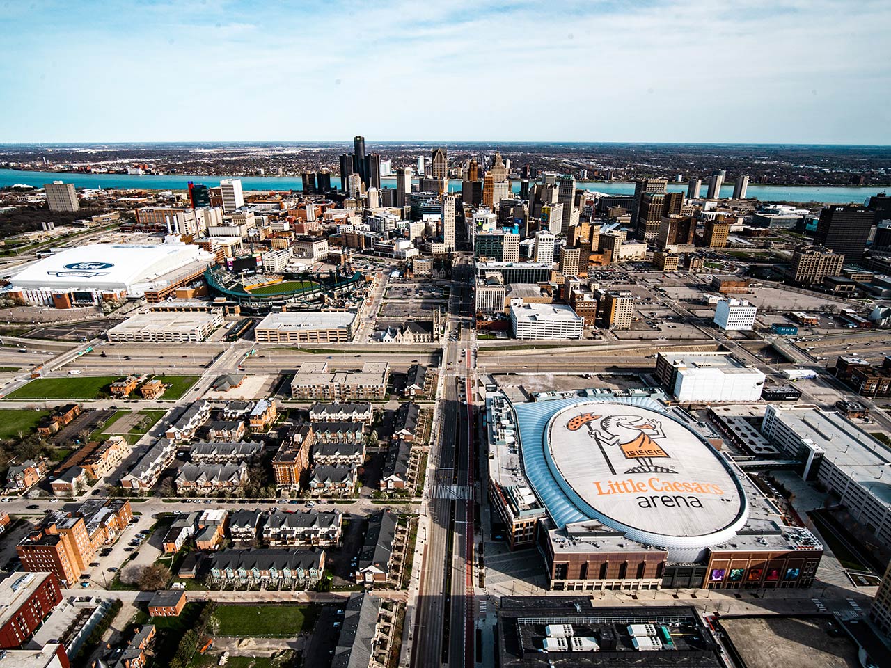 View from Detroit Quick Hop Helicopter Ride