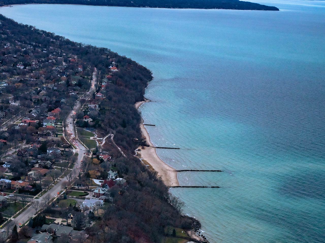Milwaukee view from helicopter