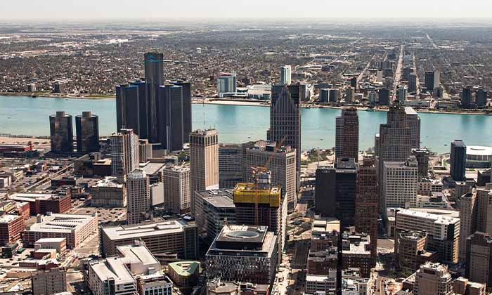 detriot helicopter view