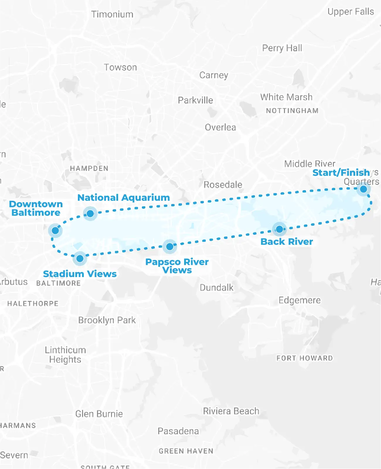baltimore helicopter tour route