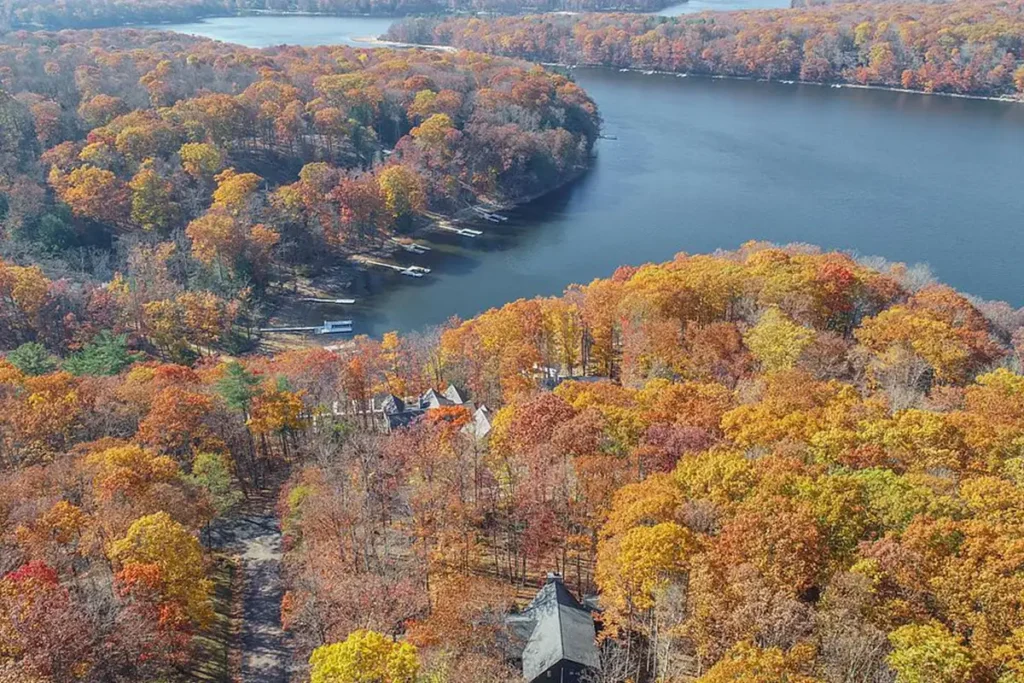 view of the black river in baltimore md from a helicopter