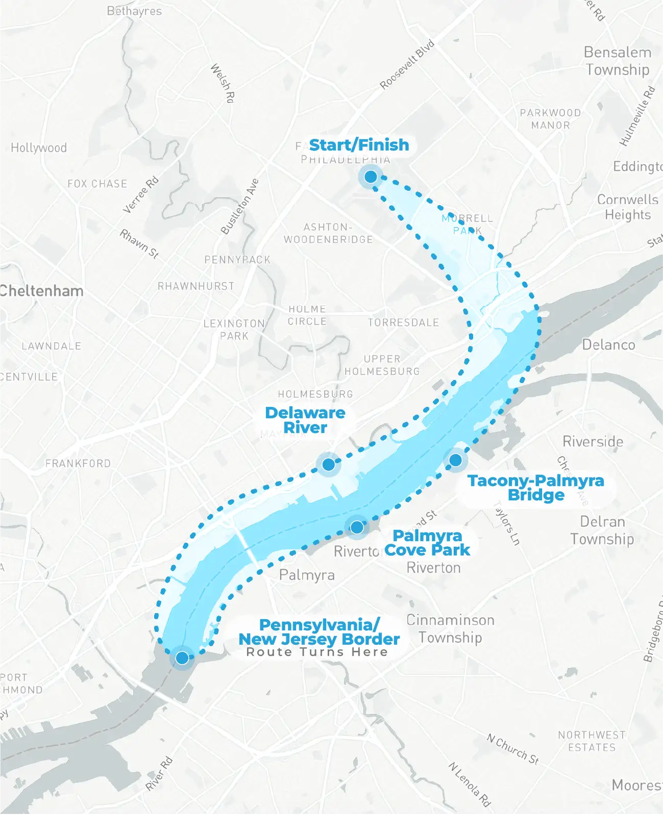 myflight tours philadelphia quick hop tour route path