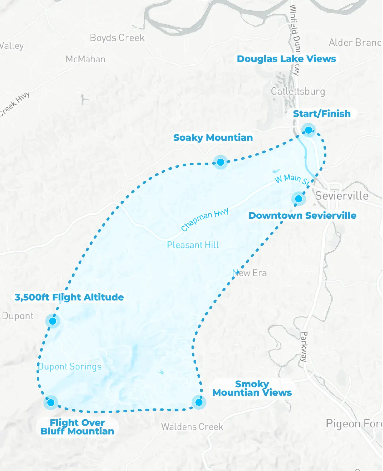 the myflight tours bluff mountain jumper path