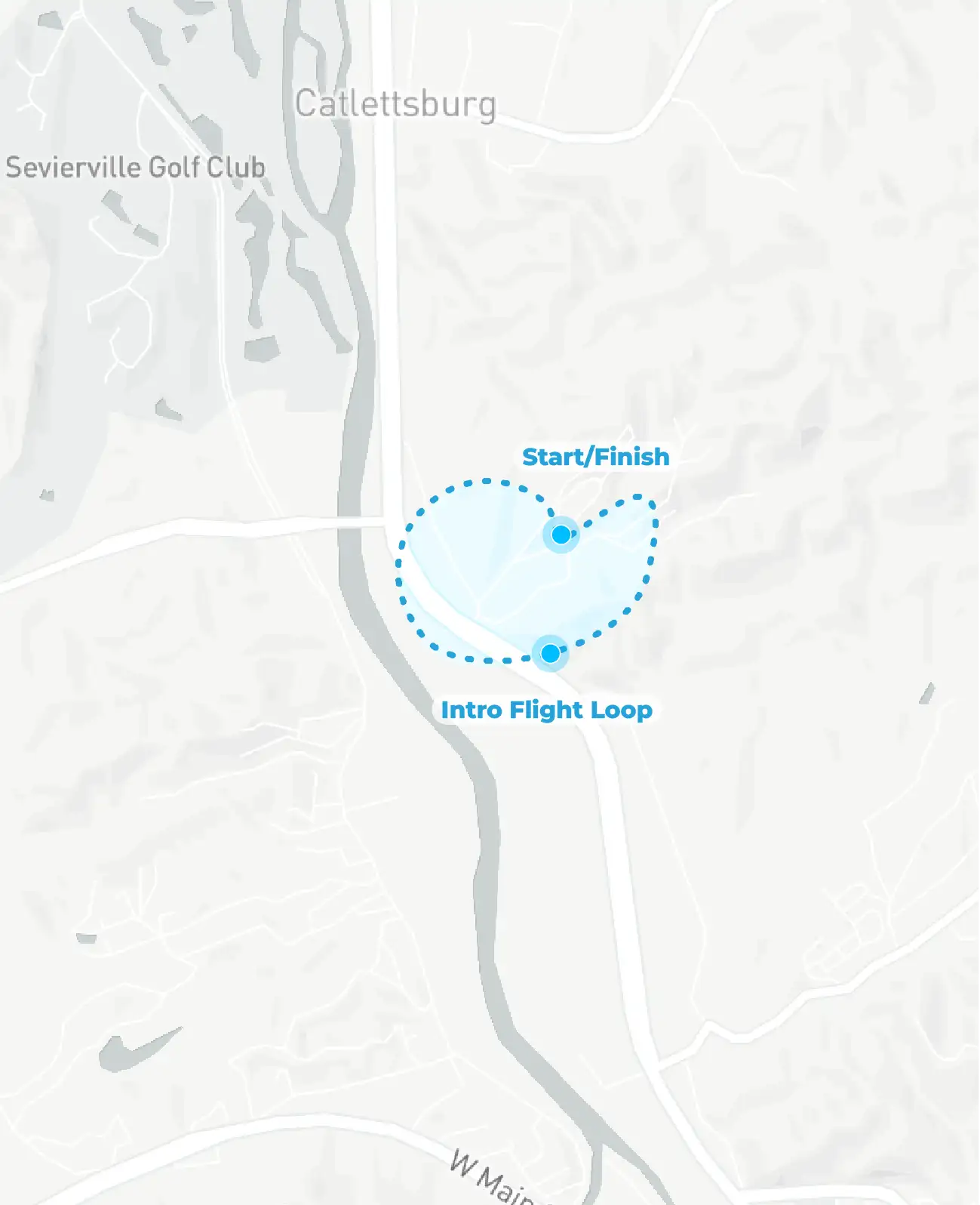 the myflight tours smoky mountains intro flight path route